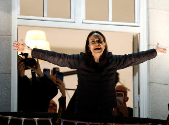 María Corina Machado hace su primera aparición pública después de 11 meses