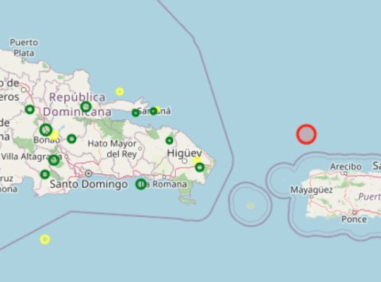 Se registra sismo de magnitud 5.0 al este del país