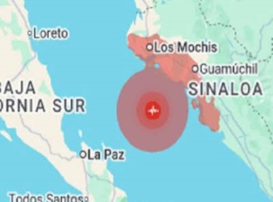 Un sismo de magnitud (6,1) registrado frente a las costas de Sinaloa