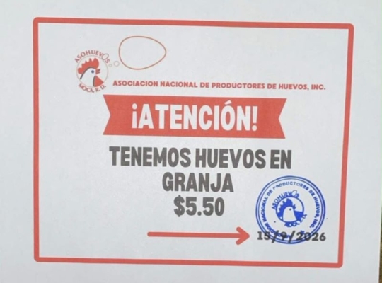 ASONAPROP confirma alza del huevo a RD$5.30 y descarta aumento a RD$7